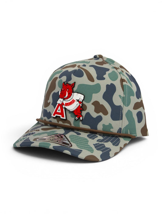 Arkansas Razorbacks Leaning A 3D Duck Camo Rope Hat- Mallard
