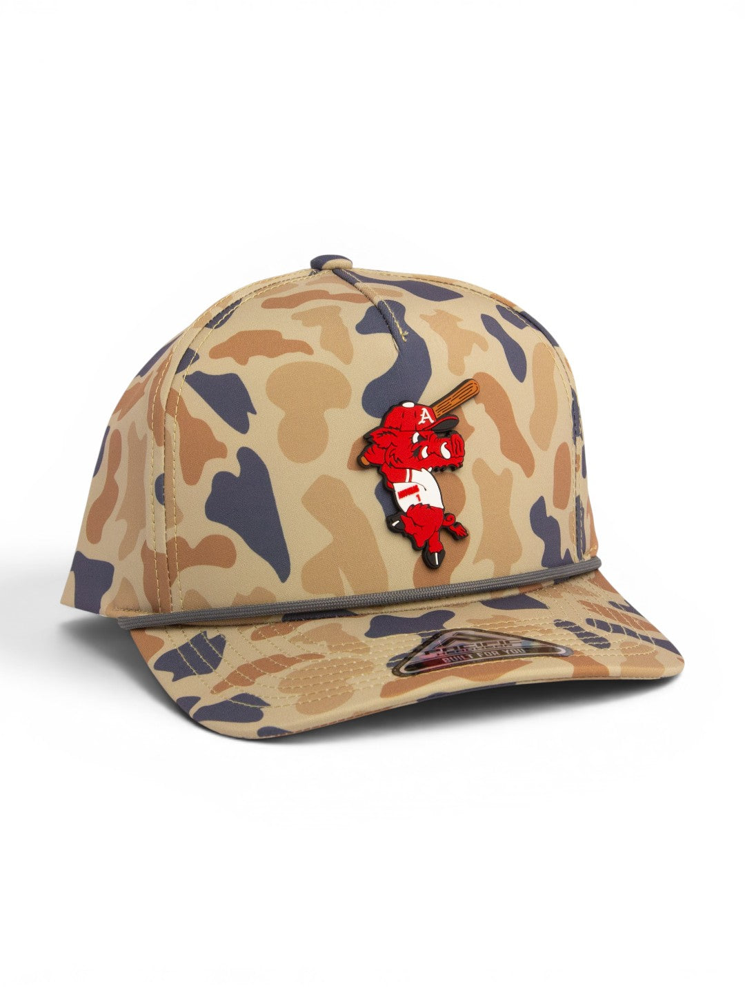 Arkansas Razorbacks Baseball Ribby at Bat 3D Duck Camo Rope Hat- Canyon