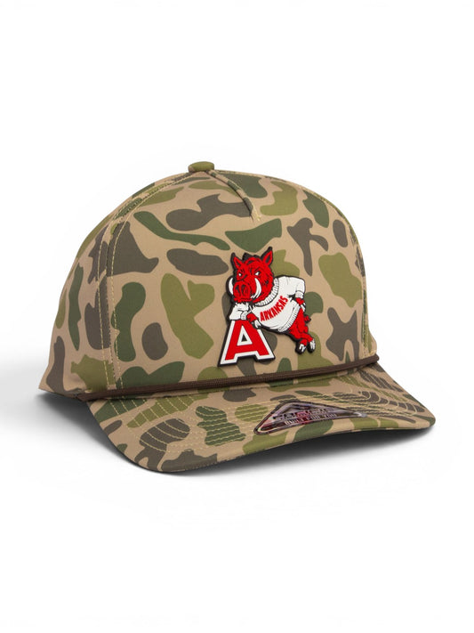 Arkansas Razorbacks Leaning A 3D Duck Camo Rope Hat- Coastland