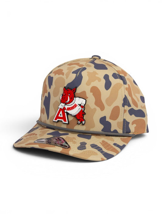 Arkansas Razorbacks Leaning A 3D Duck Camo Rope Hat- Canyon