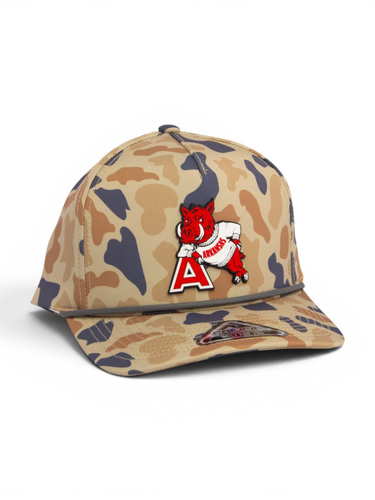 Arkansas Razorbacks Leaning A 3D Duck Camo Rope Hat- Canyon