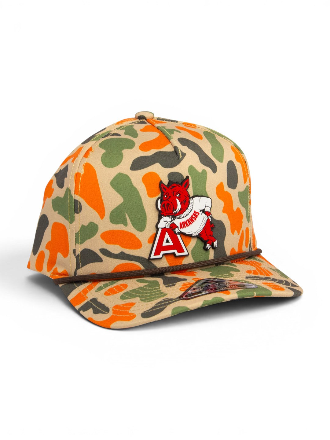 Arkansas Razorbacks Leaning A 3D Duck Camo Rope Hat- Blaze Camo