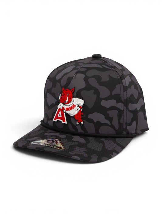 Arkansas Razorbacks Leaning A 3D Duck Camo Rope Hat- Blackout