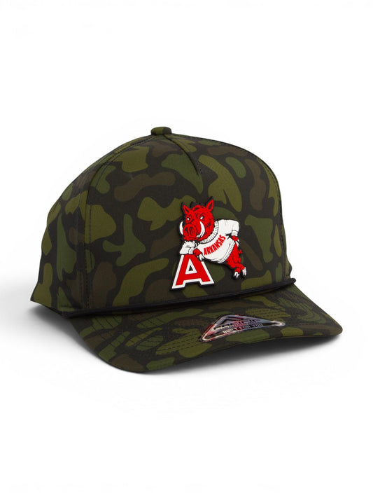 Arkansas Razorbacks Leaning A 3D Duck Camo Rope Hat- Woodland