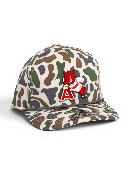 Arkansas Razorbacks Leaning A 3D Duck Camo Rope Hat- Timberline