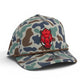 Arkansas Razorbacks Forward Facing Hog 3D Duck Camo Rope Hat- Mallard