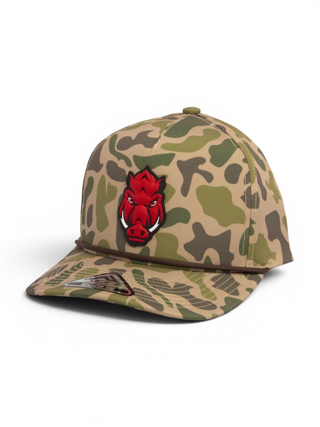 Arkansas Razorbacks Forward Facing Hog 3D Duck Camo Rope Hat- Coastland