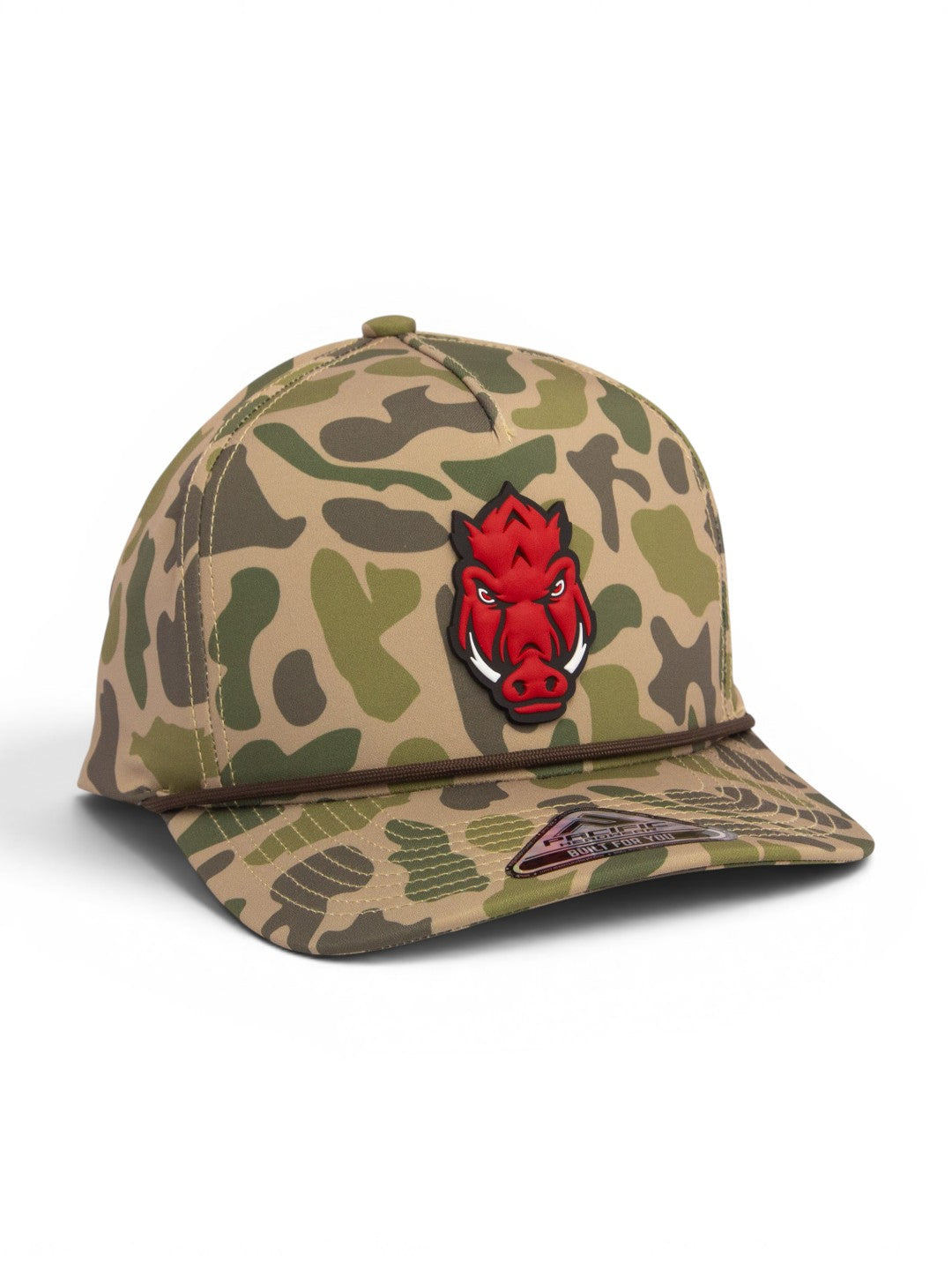 Arkansas Razorbacks Forward Facing Hog 3D Duck Camo Rope Hat- Coastland