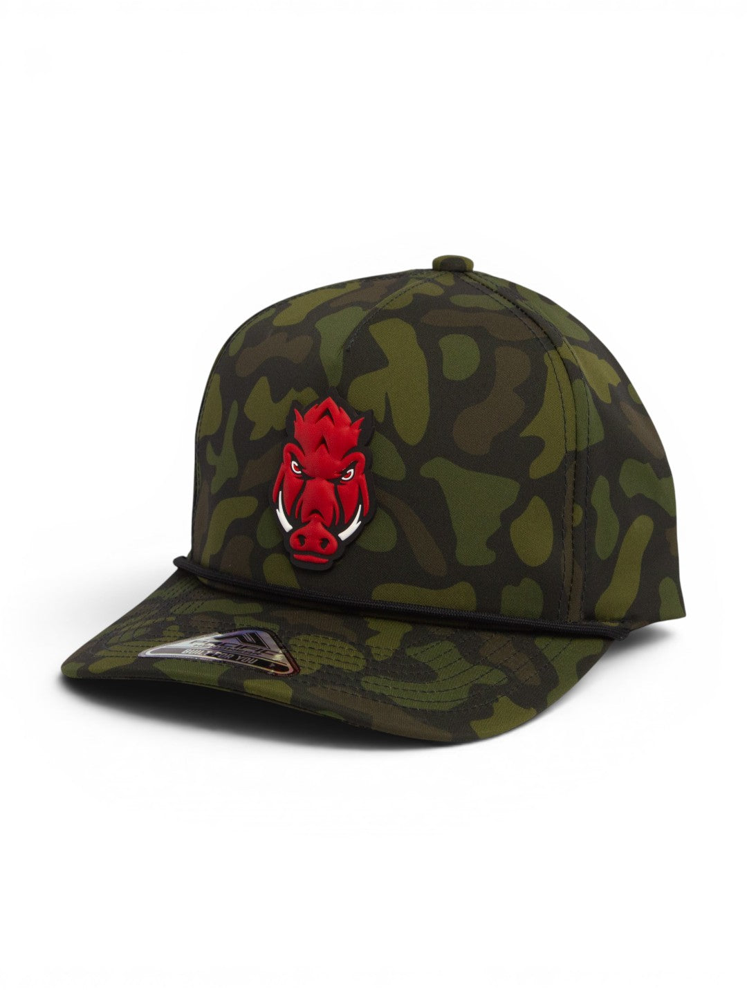 Arkansas Razorbacks Forward Facing Hog 3D Duck Camo Rope Hat- Woodland