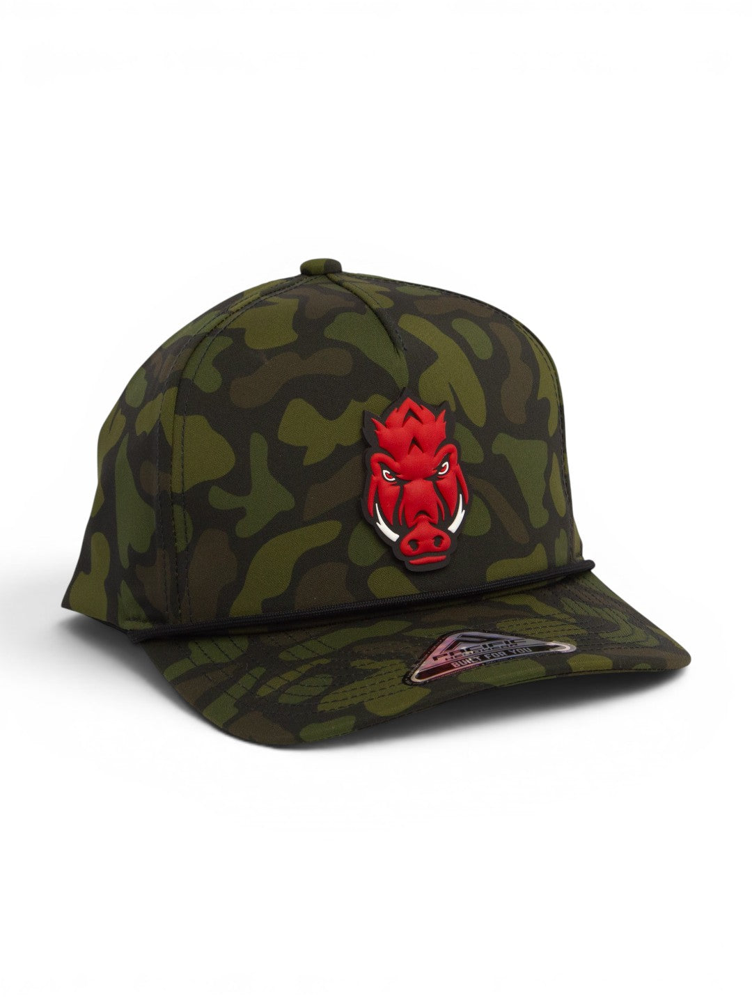 Arkansas Razorbacks Forward Facing Hog 3D Duck Camo Rope Hat- Woodland
