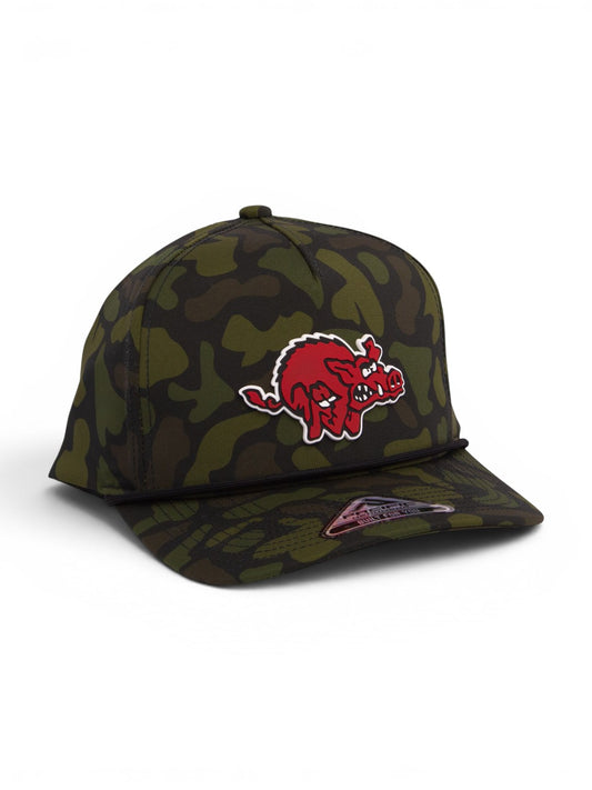 Arkansas Razorbacks 1970’s Classic 3D Duck Camo Rope Hat- Woodland