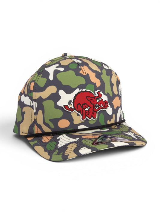 Arkansas Razorbacks 1970’s Classic 3D Duck Camo Rope Hat- Bayou
