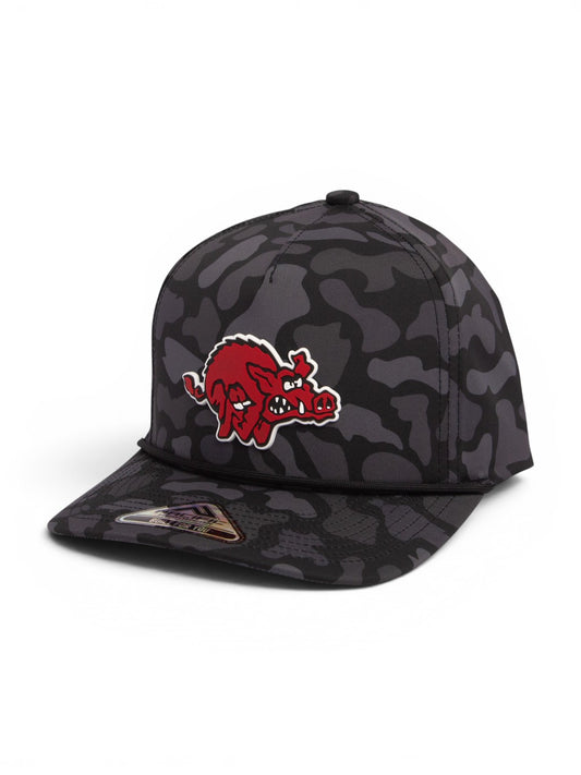 Arkansas Razorbacks 1970’s Classic 3D Duck Camo Rope Hat- Blackout