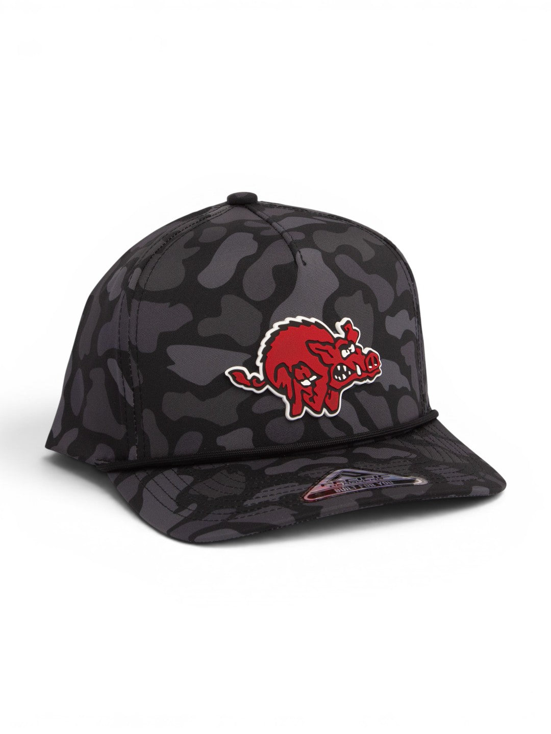 Arkansas Razorbacks 1970’s Classic 3D Duck Camo Rope Hat- Blackout