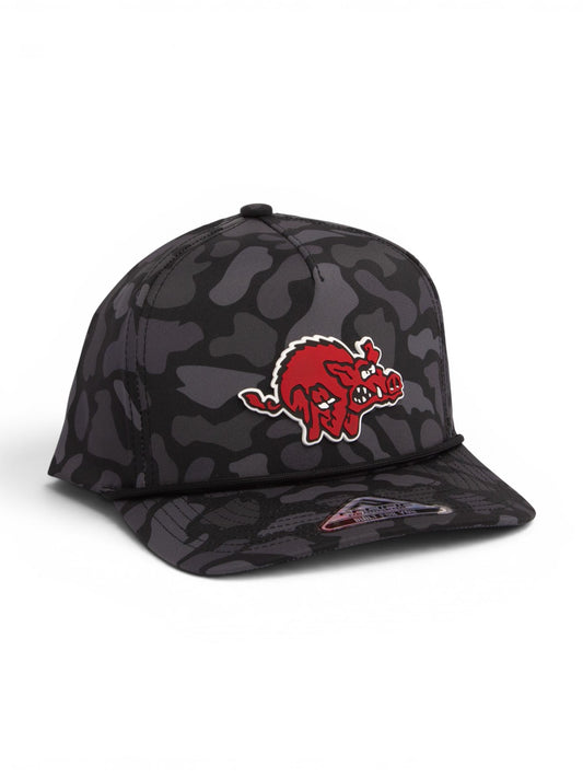 Arkansas Razorbacks 1970’s Classic 3D Duck Camo Rope Hat- Blackout