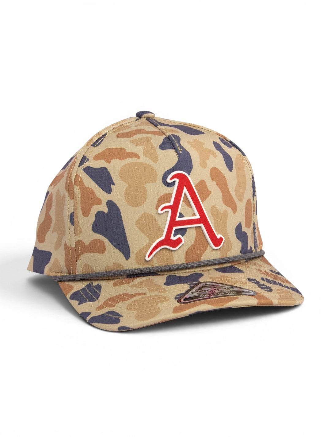 Arkansas Razorbacks Baseball Script A 3D Duck Camo Rope Hat- Canyon