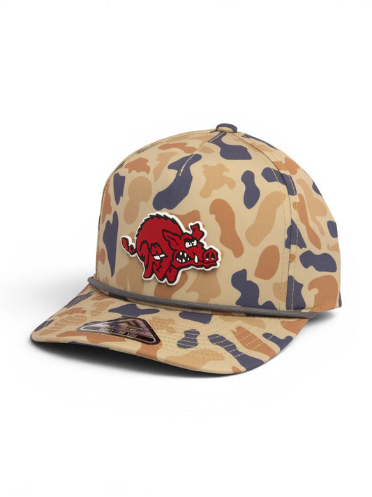 Arkansas Razorbacks 1970’s Classic 3D Duck Camo Rope Hat- Canyon