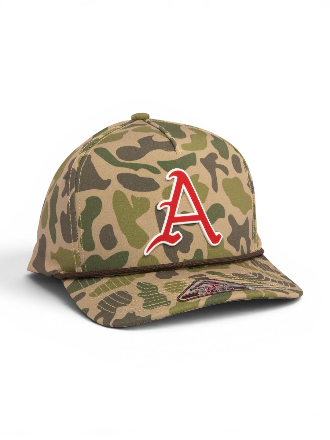 Arkansas Razorbacks Baseball Script A 3D Duck Camo Rope Hat- Coastland