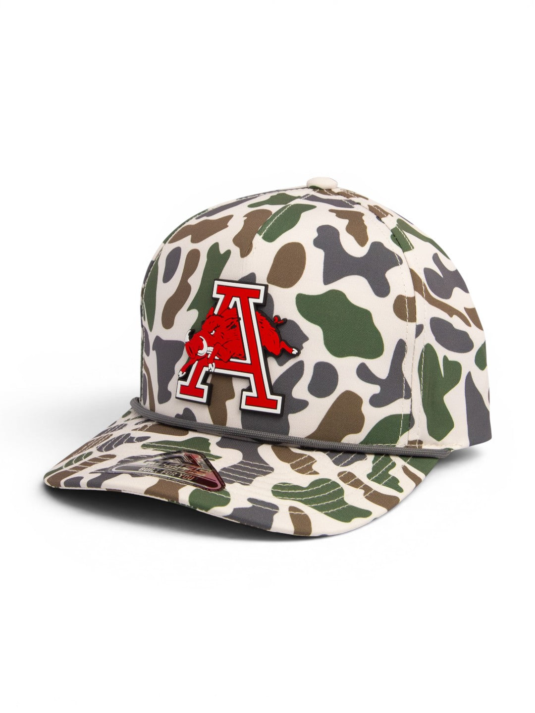 Arkansas Razorbacks Jumping Hog 3D Duck Camo Rope Hat- Timberline