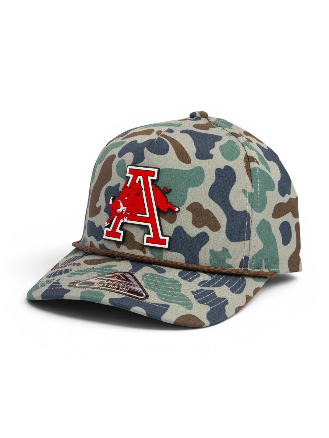 Arkansas Razorbacks Jumping Hog 3D Duck Camo Rope Hat- Mallard