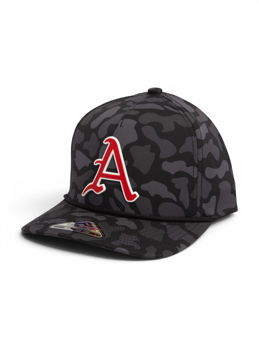 Arkansas Razorbacks Baseball Script A 3D Duck Camo Rope Hat- Blackout