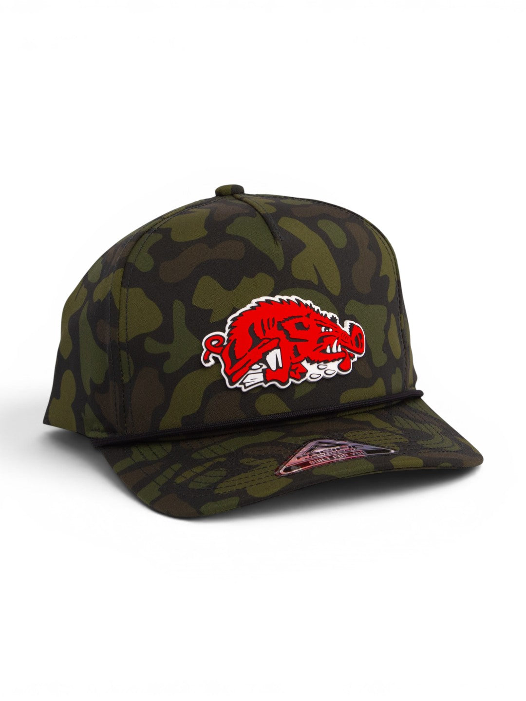 Arkansas Razorbacks Slobbering Hog 3D Duck Camo Rope Hat- Woodland