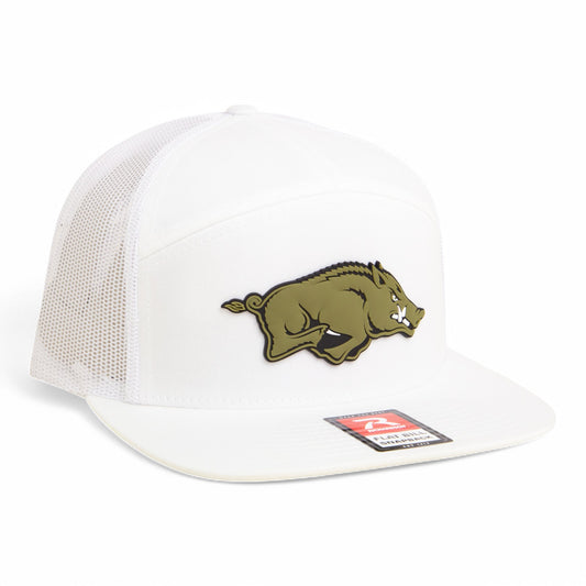 Arkansas Razorbacks Loden Edition 3D Snapback Seven-Panel Flat Bill Trucker Hat- White