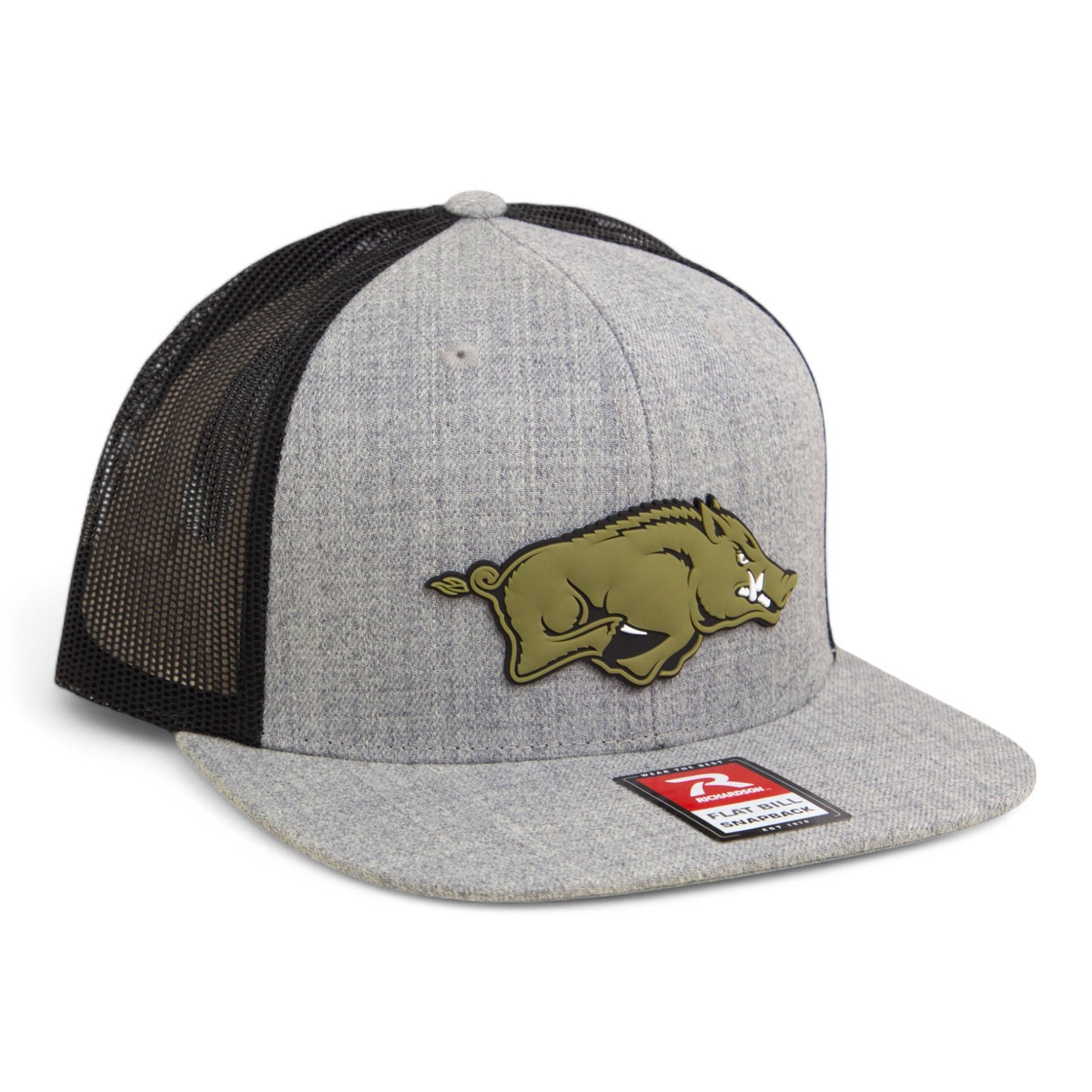 Arkansas Razorbacks Loden Edition 3D Wool Blend Flat Bill Hat- Heather Grey/ Black