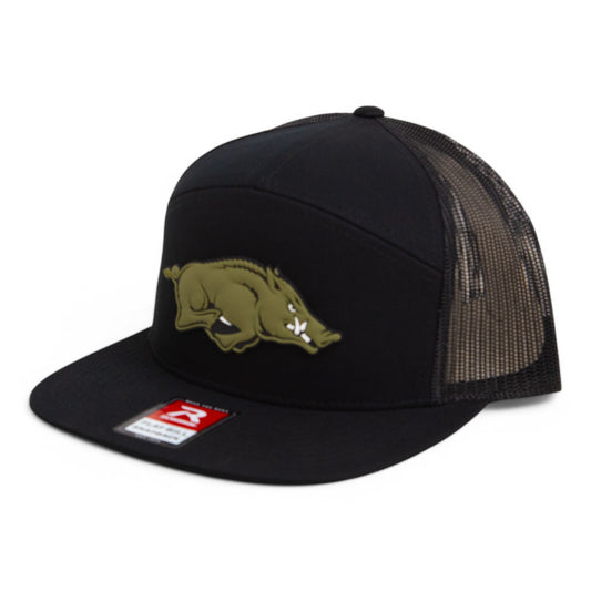 Arkansas Razorbacks Loden Edition 3D Snapback Seven-Panel Flat Bill Trucker Hat- Black