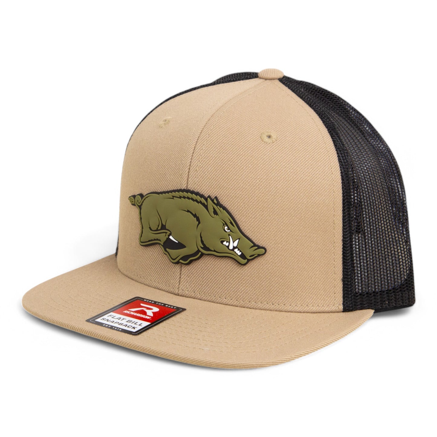 Arkansas Razorbacks Loden Edition 3D Wool Blend Flat Bill Hat- Tan/ Black