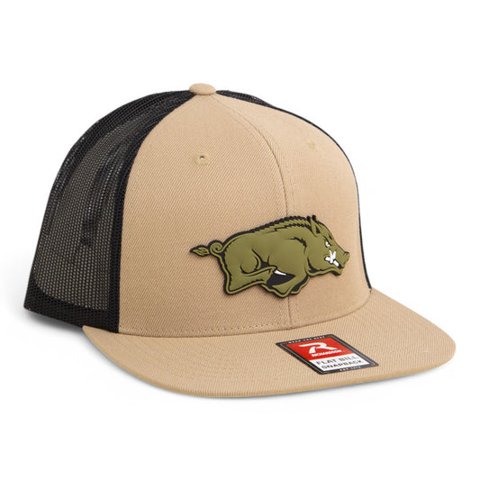 Arkansas Razorbacks Loden Edition 3D Wool Blend Flat Bill Hat- Tan/ Black