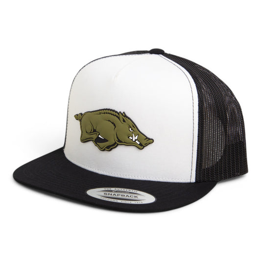 Arkansas Razorbacks Loden Edition 3D YP Snapback Flat Bill Trucker Hat- White/ Black