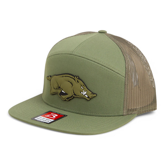 Arkansas Razorbacks Loden Edition 3D Snapback Seven-Panel Flat Bill Trucker Hat- Loden Green