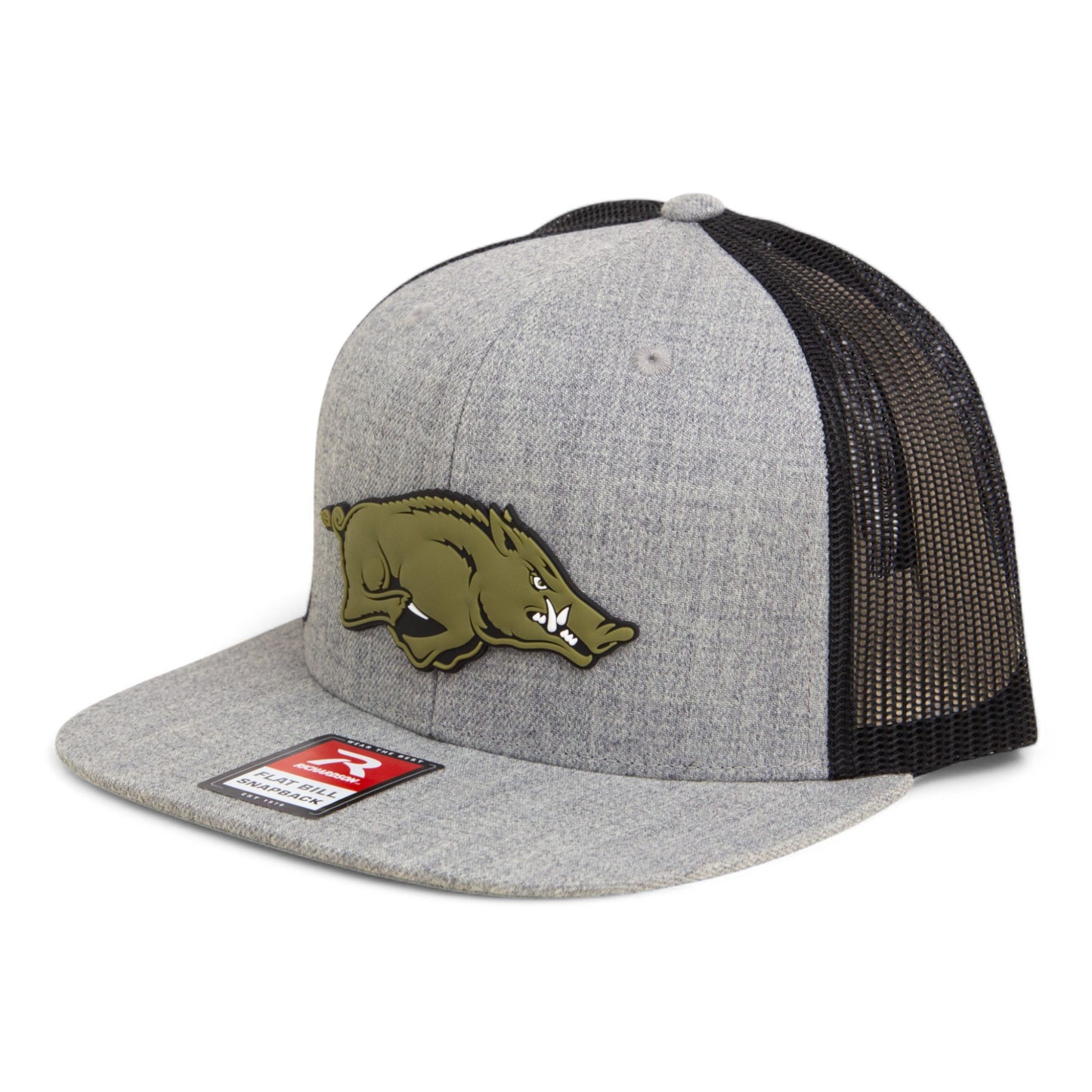 Arkansas Razorbacks Loden Edition 3D Wool Blend Flat Bill Hat- Heather Grey/ Black