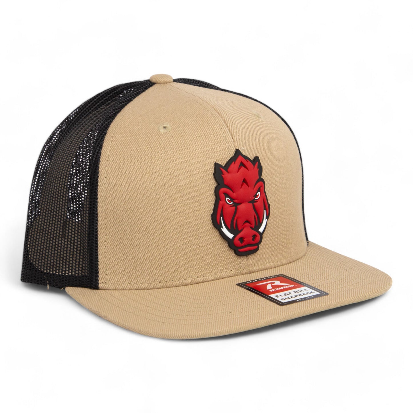 Arkansas Razorbacks Forward Facing Hog 3D Wool Blend Flat Bill Hat- Tan/ Black