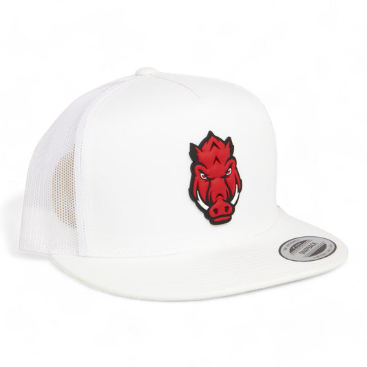 Arkansas Razorbacks Forward Facing Hog 3D YP Snapback Flat Bill Trucker Hat- White