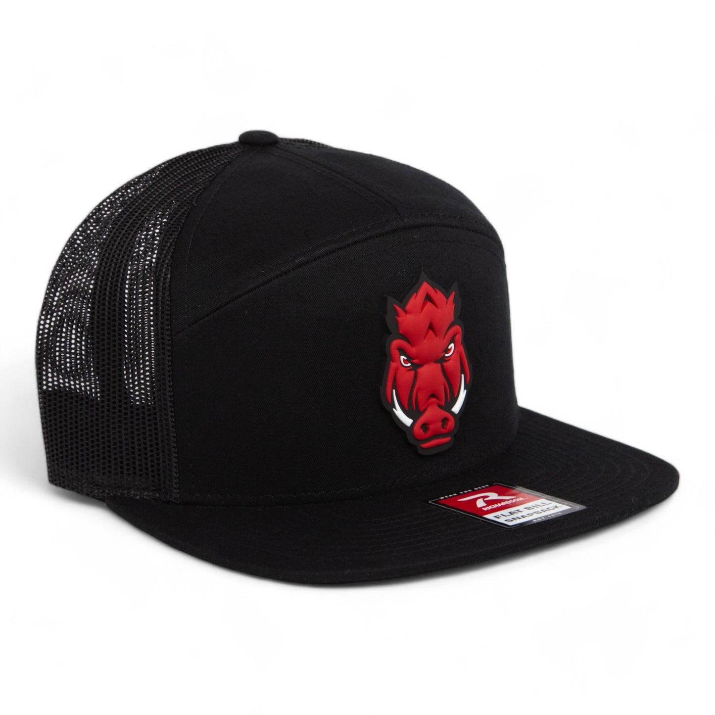 Arkansas Razorbacks Forward Facing Hog 3D Snapback Seven-Panel Flat Bill Trucker Hat- Black