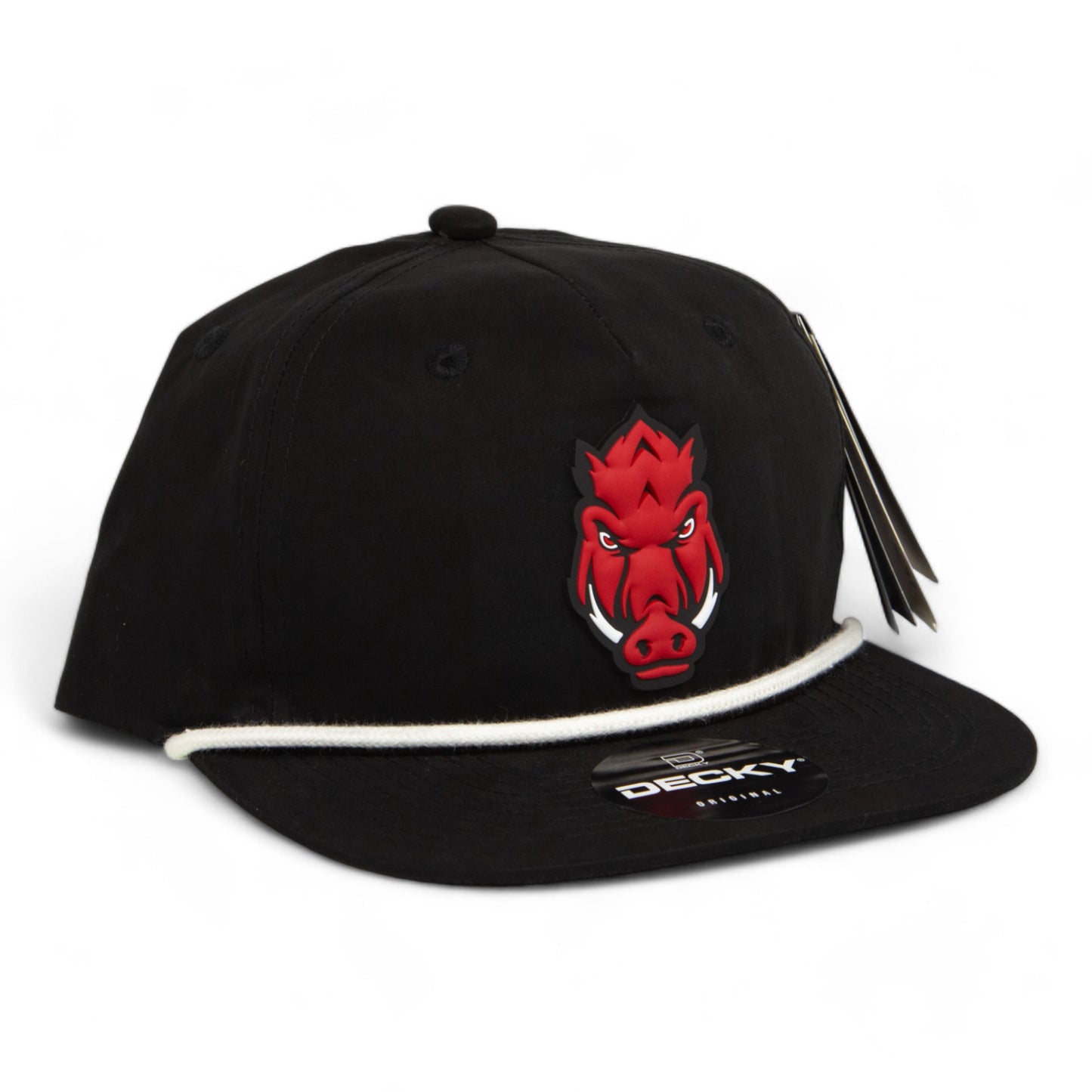 Arkansas Razorbacks Forward Facing Hog 3D Classic Rope Hat- Black/ White