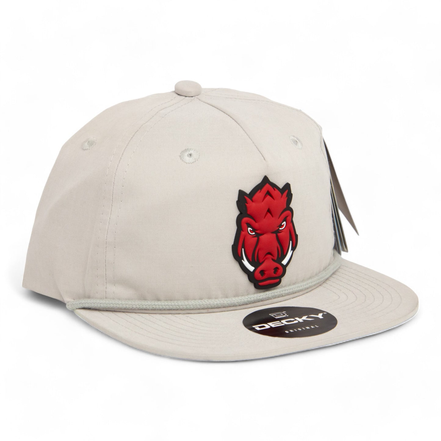 Arkansas Razorbacks Forward Facing Hog 3D Classic Rope Hat- Grey