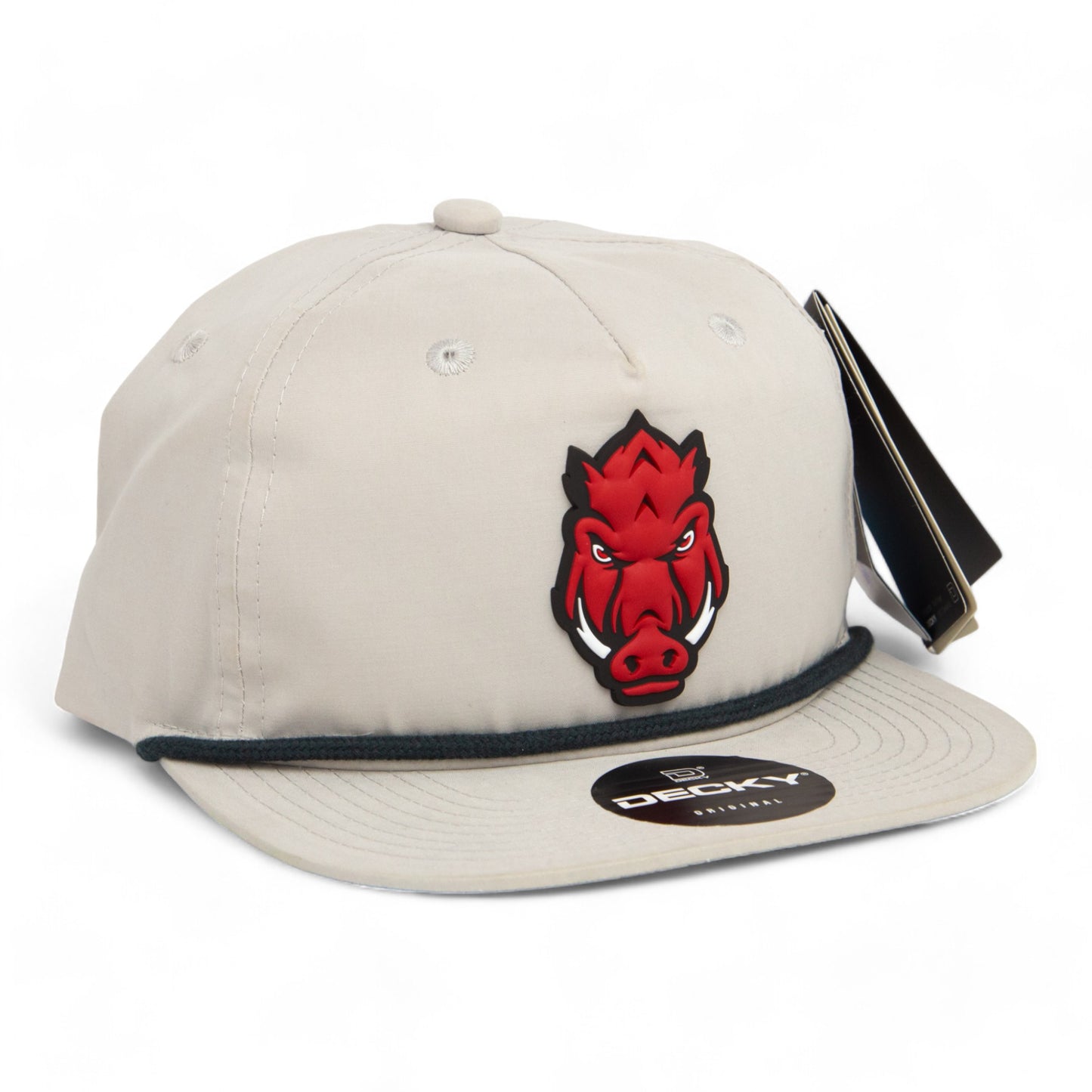 Arkansas Razorbacks Forward Facing Hog 3D Classic Rope Hat- Grey/ Charcoal