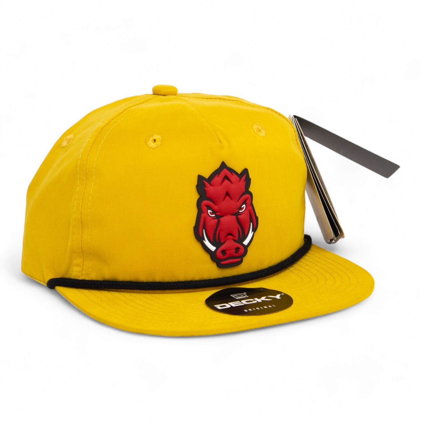 Arkansas Razorbacks Forward Facing Hog 3D Classic Rope Hat- Biscuit/ Black