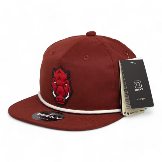 Arkansas Razorbacks Forward Facing Hog 3D Classic Rope Hat- Maroon/ White