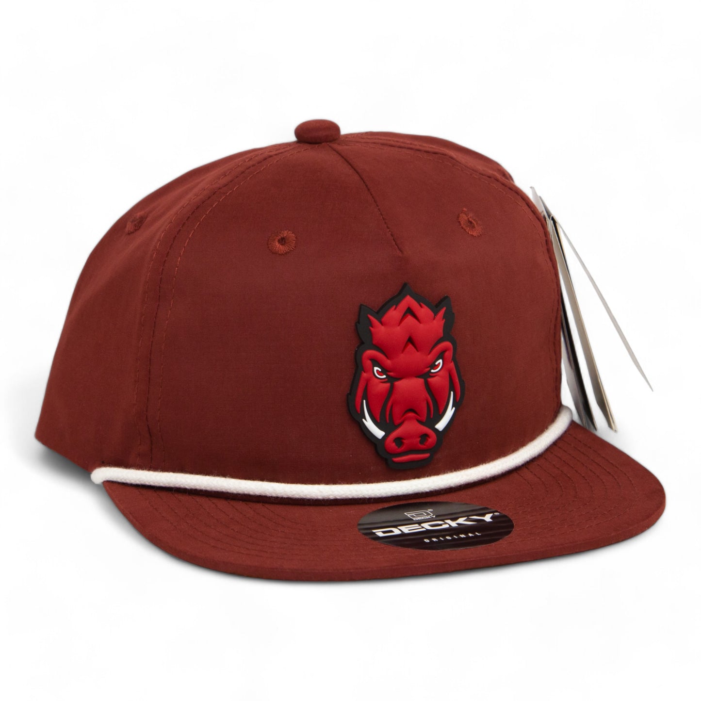 Arkansas Razorbacks Forward Facing Hog 3D Classic Rope Hat- Maroon/ White