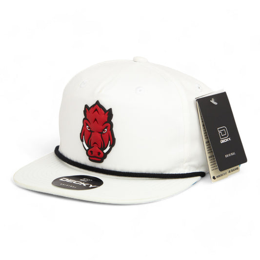 Arkansas Razorbacks Forward Facing Hog 3D Classic Rope Hat- White/ Black