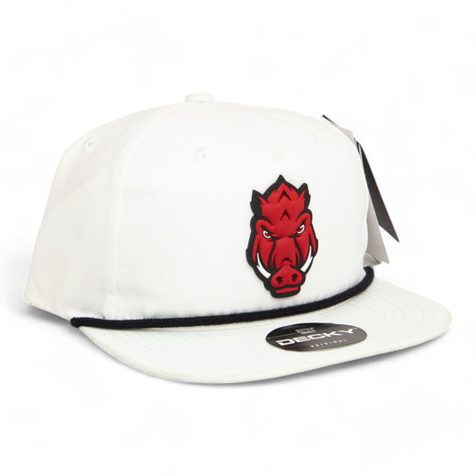 Arkansas Razorbacks Forward Facing Hog 3D Classic Rope Hat- White/ Black