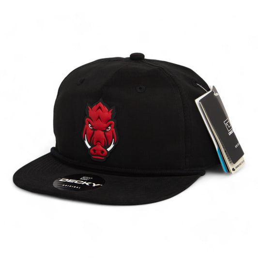 Arkansas Razorbacks Forward Facing Hog 3D Classic Rope Hat- Black