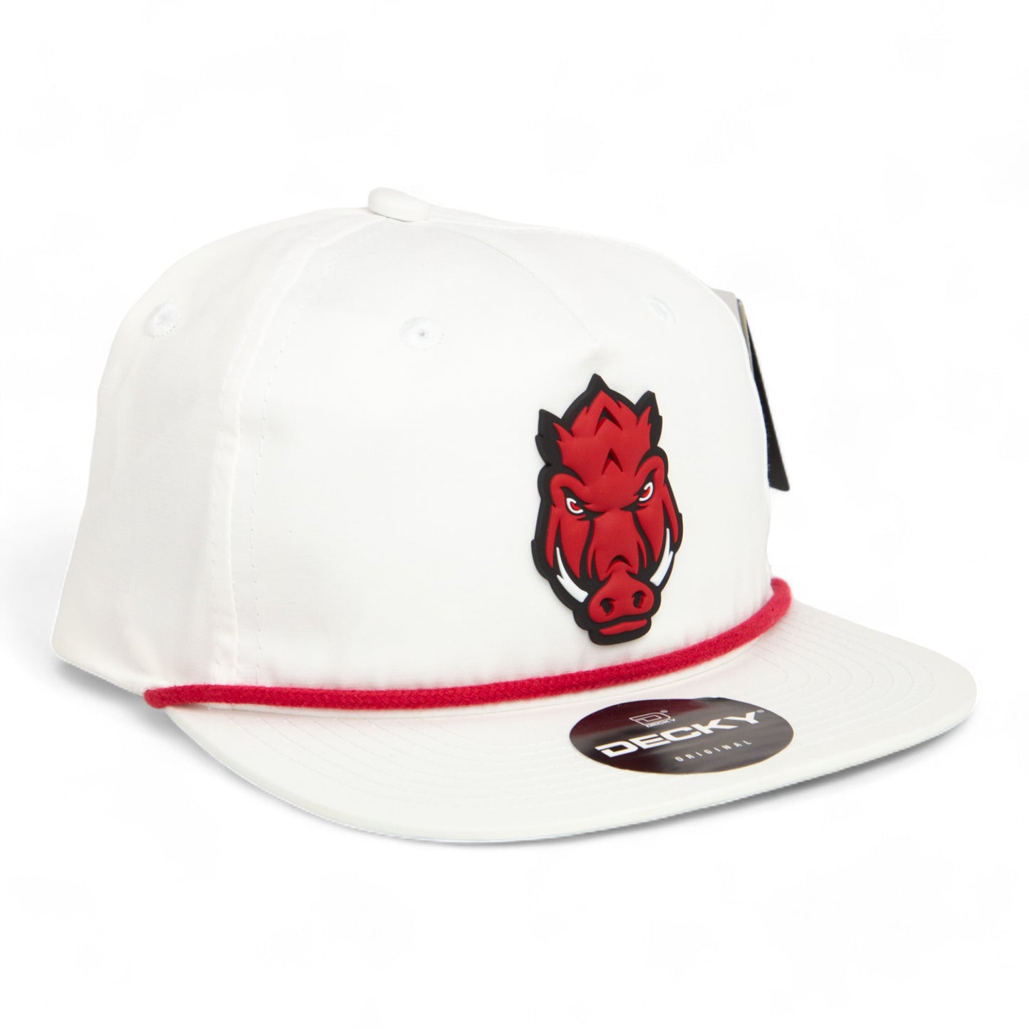 Arkansas Razorbacks Forward Facing Hog 3D Classic Rope Hat- White/ Red