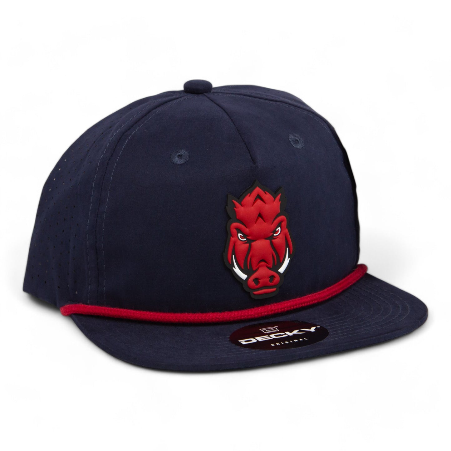 Arkansas Razorbacks Forward Facing Hog 3D Perforated Rope Hat- Navy/ Red