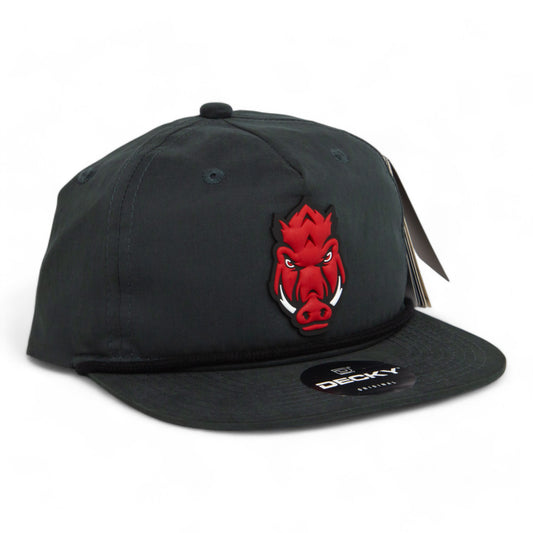 Arkansas Razorbacks Forward Facing Hog 3D Classic Rope Hat- Charcoal/ Black