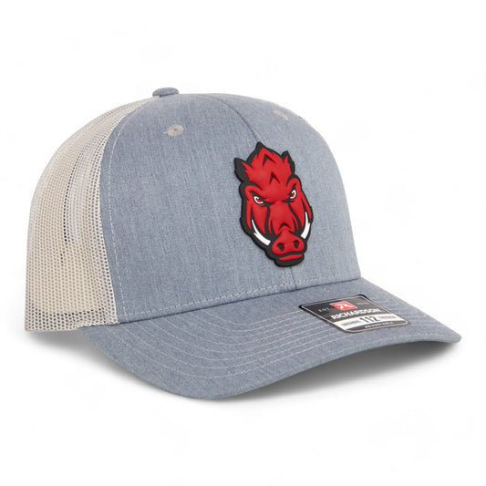 Arkansas Razorbacks Forward Facing Hog 3D Snapback Trucker Hat- Heather Grey/ Light Grey